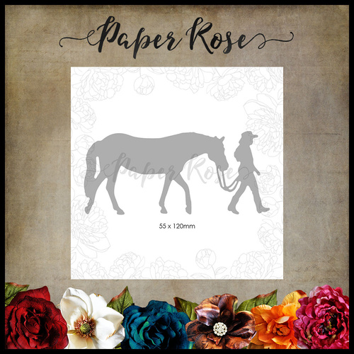 Paper Rose Die Girl with Horse Large
