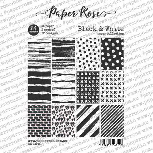 Paper Rose A5 Paper Pack Black & White