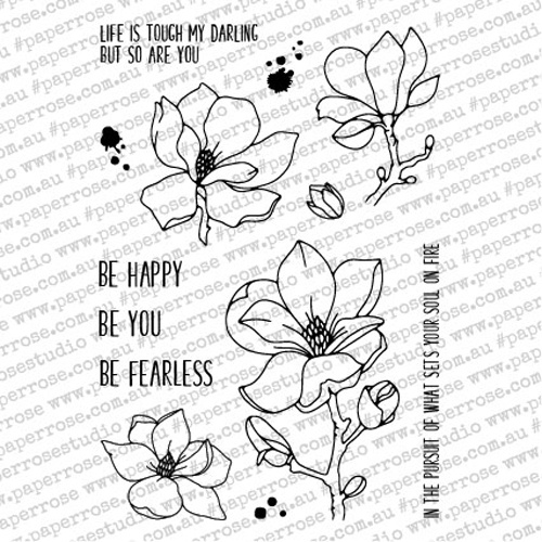 Paper Rose Lovely Florals Stamp Magnolia