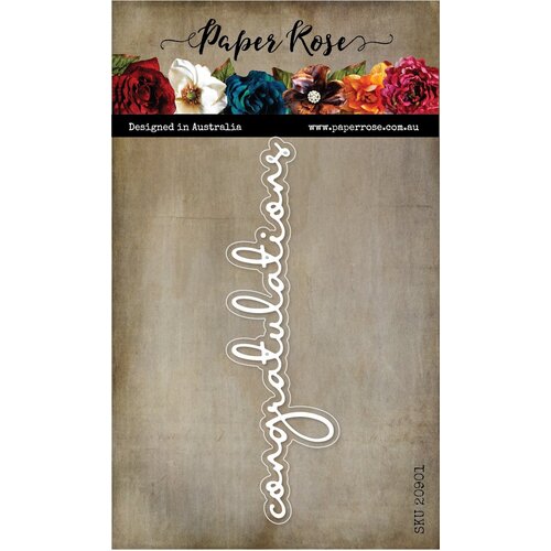 Paper Rose Congratulations Fine Script Layered Metal Cutting Die