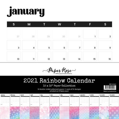 Paper Rose 2021 Rainbow Calendar 12" Paper Collection