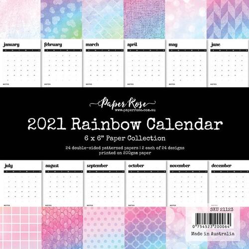 Paper Rose Rainbow Calendar 6" Paper Collection