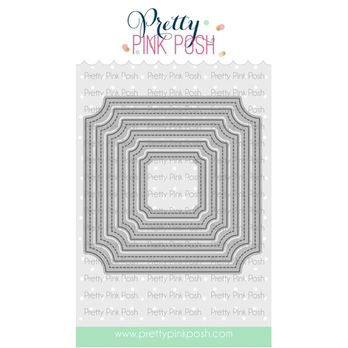 Pretty Pink Posh Notched Squares Die