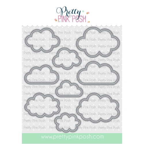 Pretty Pink Posh Stitched Clouds Die