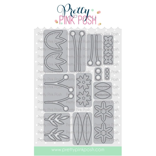 Pretty Pink Posh Stitched Spring Flowers Die