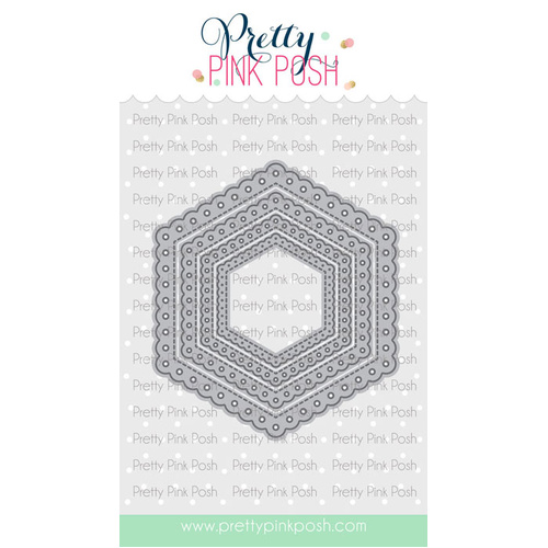 Pretty Pink Posh Eyelet Hexagons Die