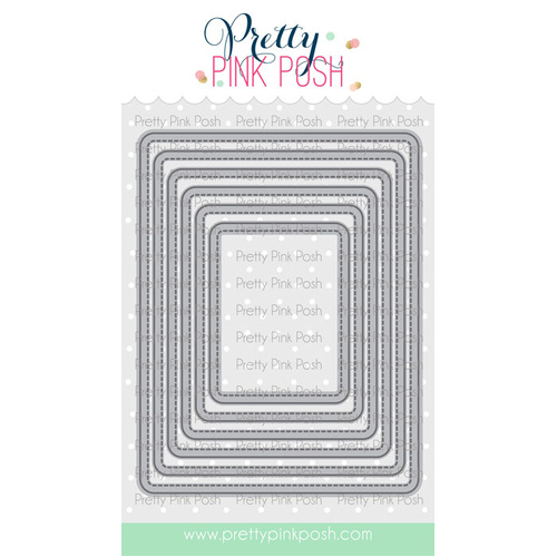 Pretty Pink Posh Rounded Stitched Rectangles Die