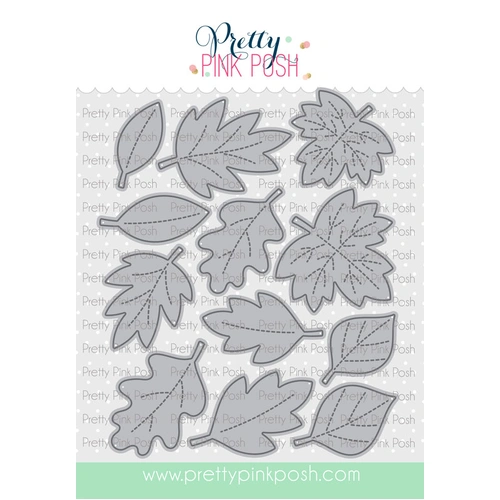 Pretty Pink Posh Stitched Leaves Die