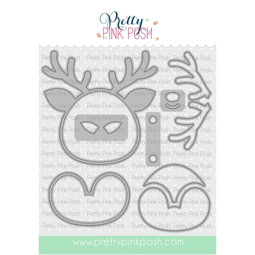 Pretty Pink Posh Reindeer Face Shaker Die