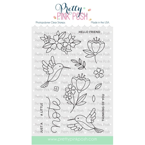 Pretty Pink Posh Hummingbird Floral Stamp Set