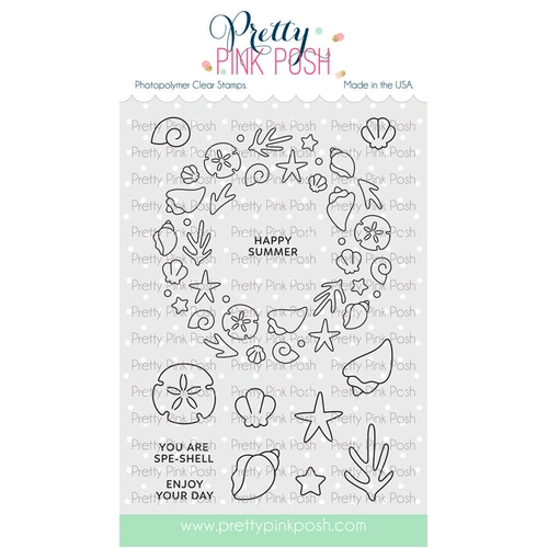 Pretty Pink Posh Seashell Wreath Stamp Set