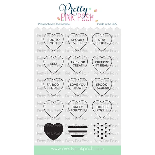 Pretty Pink Posh Halloween Candy Hearts Stamp Set