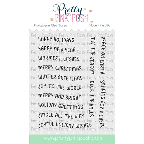 Pretty Pink Posh Christmas Banner Greetings Stamp Set