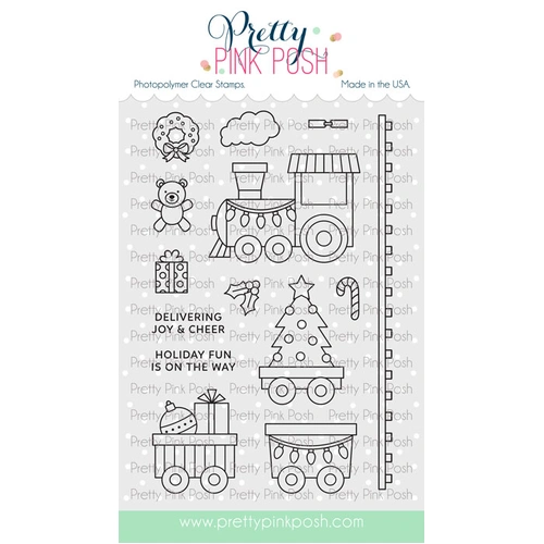 Pretty Pink Posh Christmas Train Stamp Set