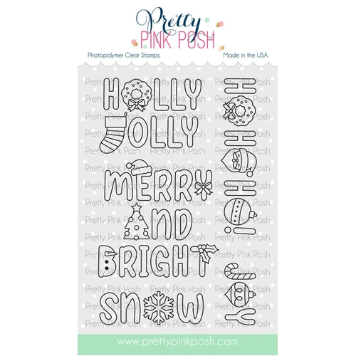 Pretty Pink Posh Holiday Word Scenes Stamp Set
