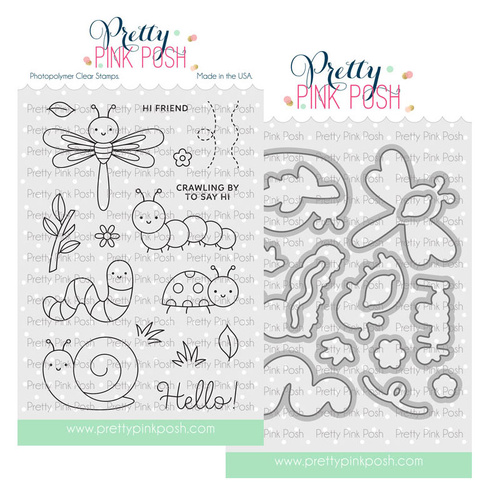 Pretty Pink Posh Cute Bugs Stamp & Die Combo