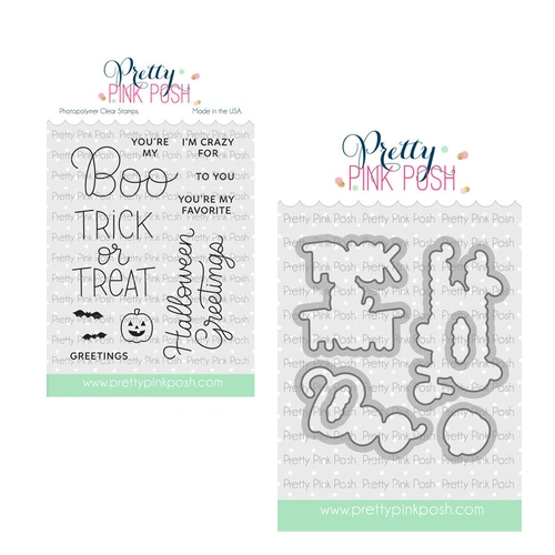 Pretty Pink Posh Boo Greetings Stamp & Die Bundle