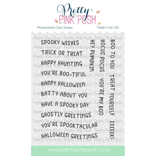 Pretty Pink Posh Halloween Banner Greetings Stamp Set