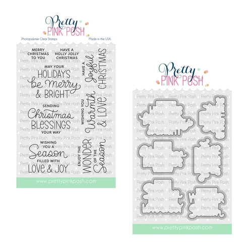 Pretty Pink Posh Inside Sentiments : Christmas Stamp & Die Bundle