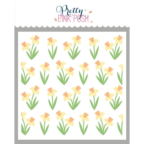 Pretty Pink Posh Layered Daffodils Stencils (3pc)