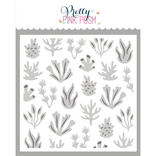 Pretty Pink Posh Layered Coral Stencils (2pc)