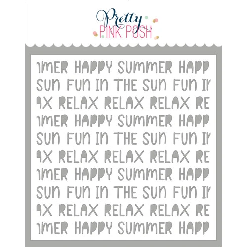 Pretty Pink Posh Summer Words Stencil