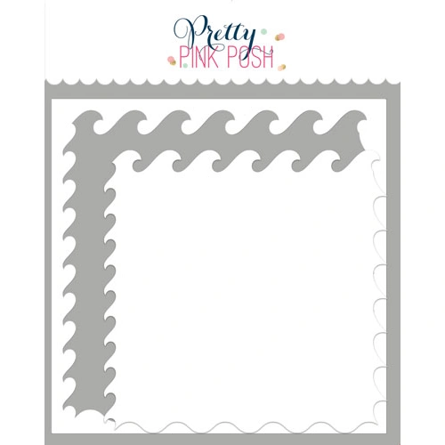 Pretty Pink Posh Waves Edges Stencil