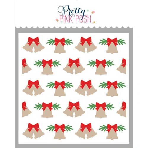 Pretty Pink Posh Layered Christmas Bells Stencils 3pc