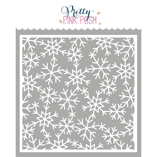 Pretty Pink Posh Snowflakes Background Stencil