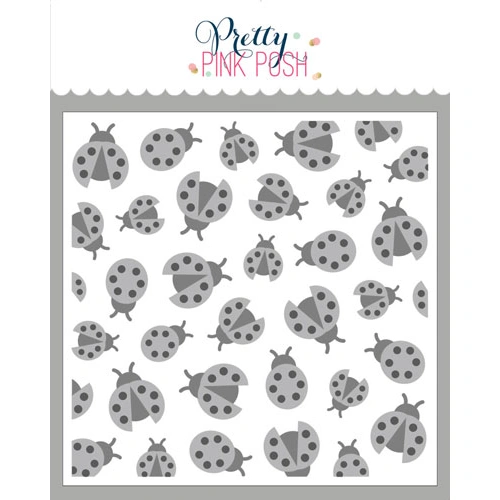 Pretty Pink Posh Layered Ladybugs Stencils 3pc