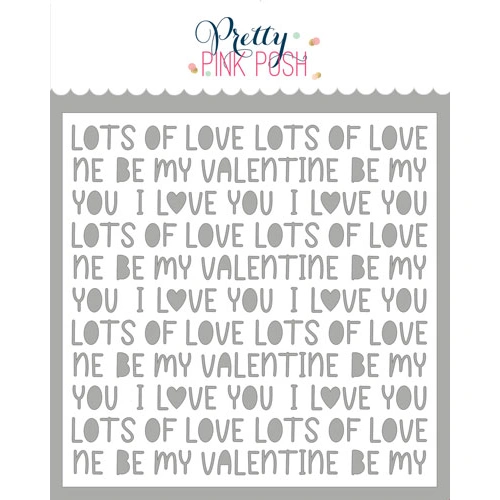 Pretty Pink Posh Love Words Stencil