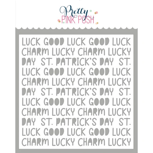 Pretty Pink Posh Lucky Words Stencil