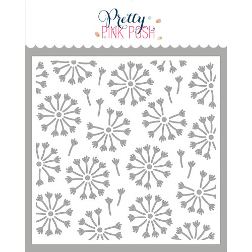 Pretty Pink Posh Dandelion Background Stencil