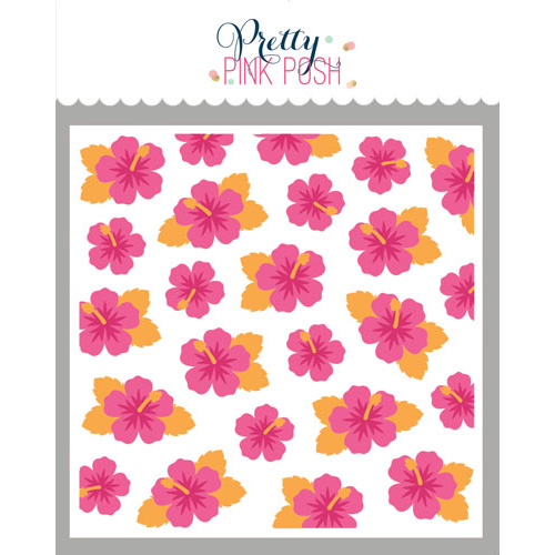 Pretty Pink Posh Layered Hibiscus Stencil (3pc)