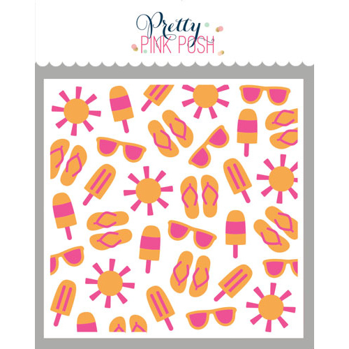 Pretty Pink Posh Layered Summer Fun Stencil (2pc)