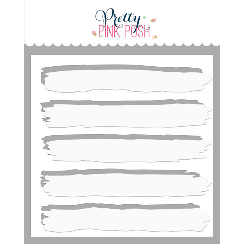 Pretty Pink Posh Watercolour Strips Stencil with Masks