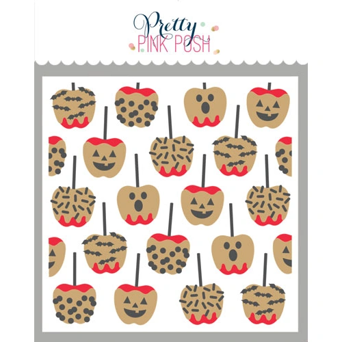 Pretty Pink Posh Halloween Candy Apples Stencil (3 Lyr)