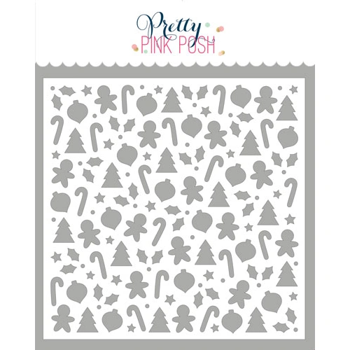 Pretty Pink Posh Christmas Shapes Stencil