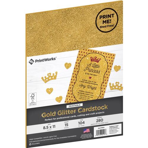 PrintWorks Printable Gold Glitter Cardstock
