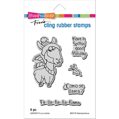 Stampendous Cling Rubber Stamp Fa La Llama