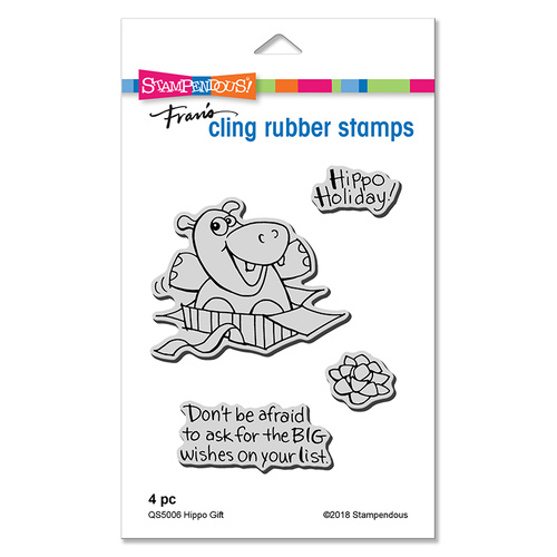 Stampendous Cling Stamp Hippo Gift