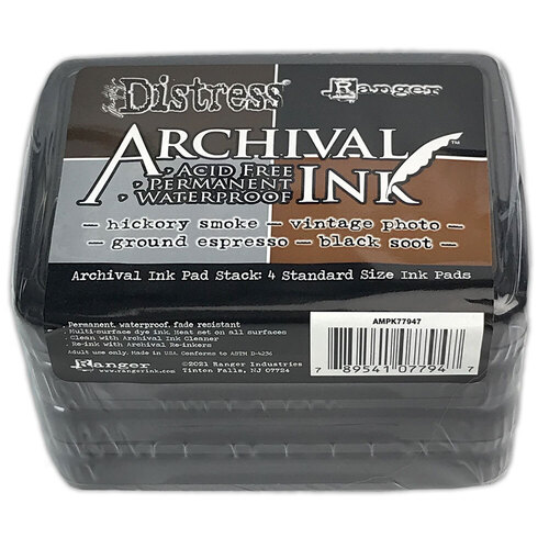 Tim Holtz Basics Distress Archival Ink Pads 4pk