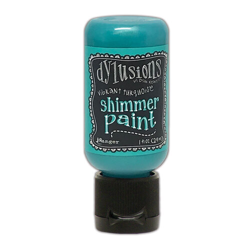 Dylusions Vibrant Turquoise Shimmer Paint