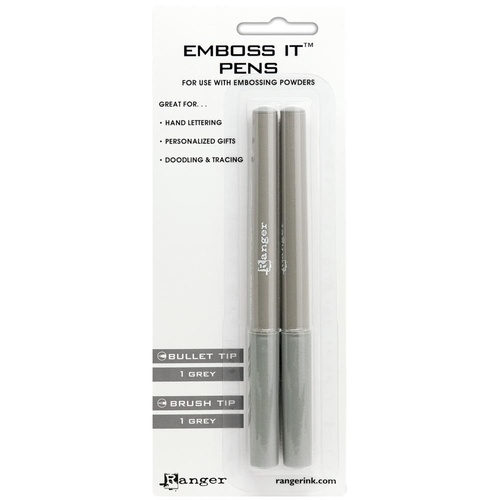 Ranger Emboss-It Pens Grey Brush & Grey Bullet 2pk