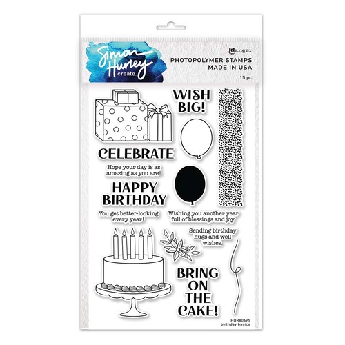 Simon Hurley create. Birthday Basics Clear Stamps