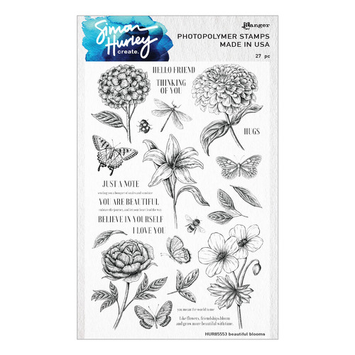 Simon Hurley create. Beautiful Blooms Clear Stamp Set