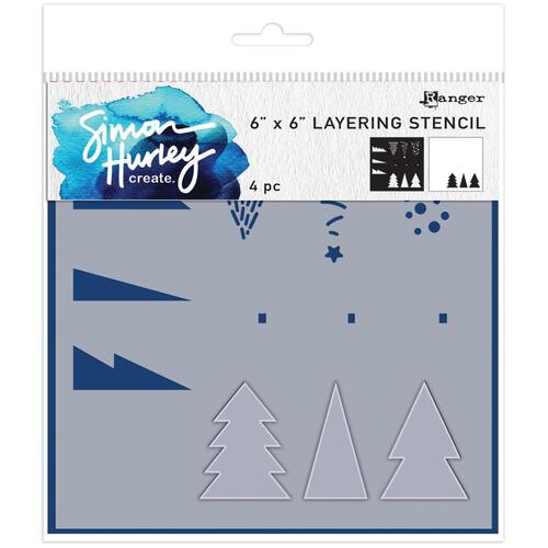 Simon Hurley create. Mod Christmas Trees Layering Stencil