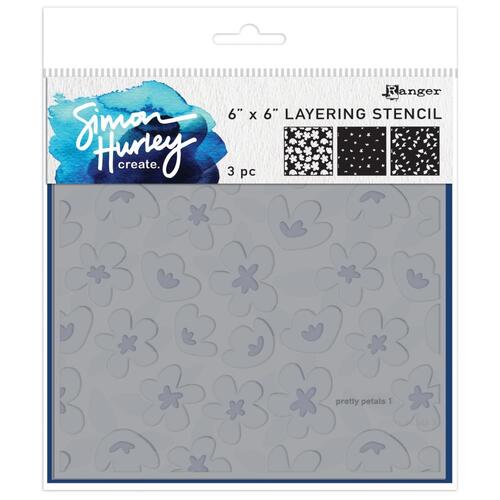 Simon Hurley create. Pretty Petals Layering Stencil Set