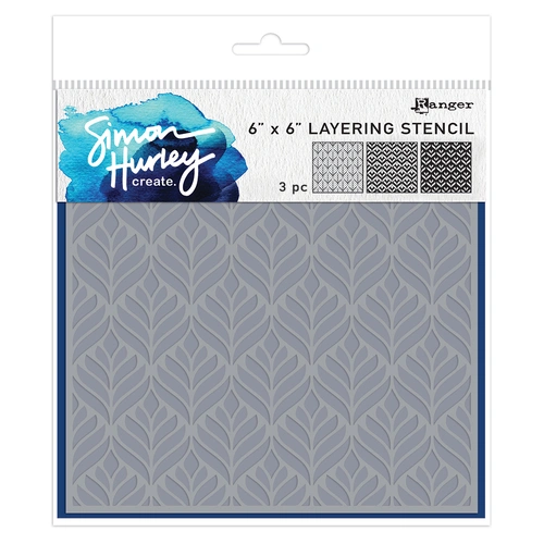 Simon Hurley create. Geo Leaves Layering Stencil 3pc