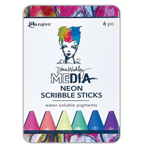 Dina Wakley Sctibble Sticks Set 4 - Neon 6pc